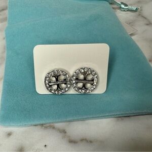 New! Tory Burch-Inspired Earrings Silver Stud  OS